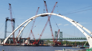NEW I-74 BRIDGE KEYSTONE TO FIRST ARCH COMPLETE