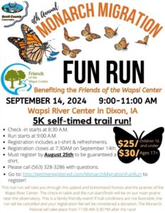 WAPSI RIVER ENVIRO ED CENTER TO HOST FOURTH ANNUAL MONARCH MIGRATION FUN RUN 09/14