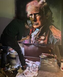 LOCAL ARTIST CAVALLO’S PORTRAIT OF PRESIDENT TRUMP HANGS AT MAR-A-LAGO