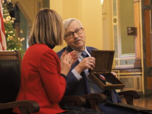 Former Gov, US Ambassador Terry Branstad receives Iowa Award