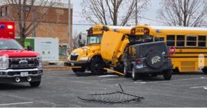 UNBELIEVABLE CRASH AT QC BOTANICAL CENTER INVOLVING SCHOOL BUSES