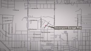 Davenport firefighters extinguish garage fire on Fillmore Lane