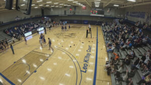 Chucking socks for charity at St Ambrose men’s volleyball