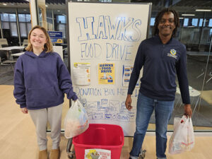 Heartland Comm College celebrates one year of Hawks Food Drive