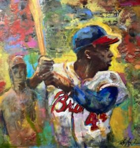 RIVER BANDITS, FIGGE TEAM UP FOR DONATION OF PAINTING OF HANK AARON