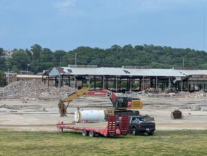 Former JI Case building on Bettendorf riverfront being torn down