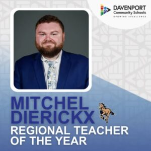 MITCHEL DIERICKX, MADISON ELEMENTARY SCHOOL TEACHER, NAMED REG’L TEACHER OF THE YEAR
